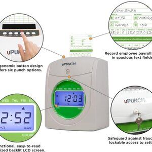 uPunch HN1500 Starter Time Clock Bundle for Small Business: Employee Punch Clock